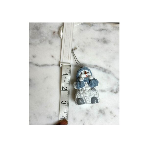 Vintage Snowman Ornament With Ice Cream Cones 3" Holiday Winter Collectible Deco - Picture 4 of 4